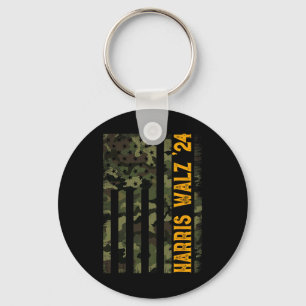 Walz 2024 Presidential Election Kamala Camo Flag Keychain