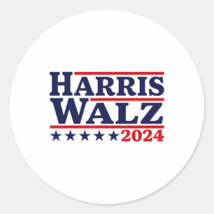 Walz 24 Election Kamala Harris Tim Waltz 24 4  Classic Round Sticker
