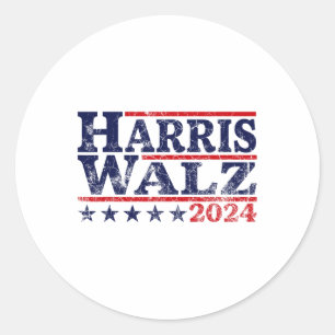 Walz 24 Election Kamala Harris Tim Waltz 24 Classic Round Sticker