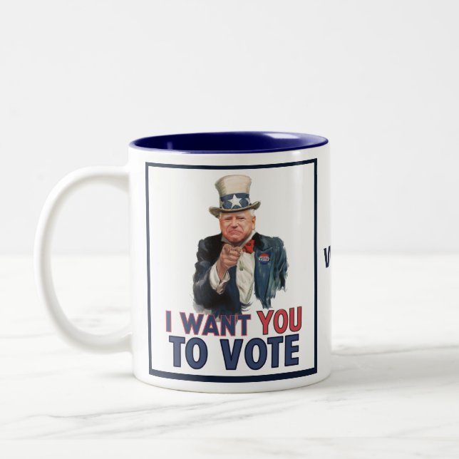 Walz - I want you to VOTE Two-Tone Coffee Mug (Left)