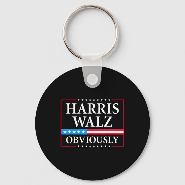 Walz Obviously President Kamala Harris Waltz Elect Keychain (Front)