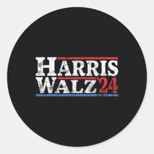 WAlzheimer 2024 Election Kamala Harris Tim Waltz 2 Classic Round Sticker