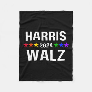 WAlzheimer 2024 Lgbtq Gay Pride Rainbow Kamala Har Fleece Blanket