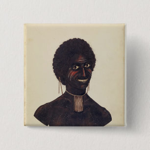 Wambela, wife of Cobbawn Wogi, native chief 2 Inch Square Button