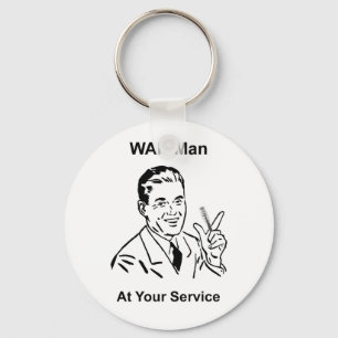 WAN Man At Your Service Retro Tech Keychain