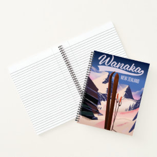 Wanaka New Zealand ski poster Notebook