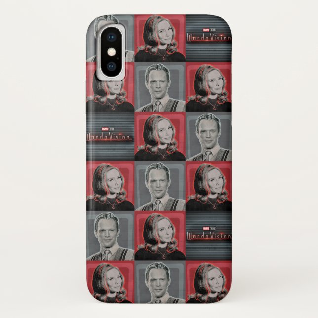 Wanda and Vision Retro Chequered Pattern Case-Mate iPhone Case (Back)