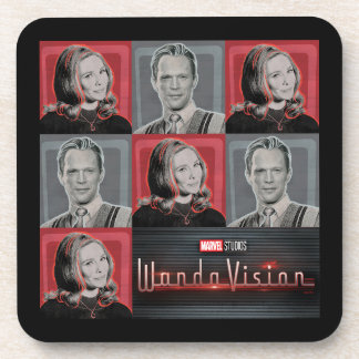 Wanda and Vision Retro Chequered Pattern Coaster