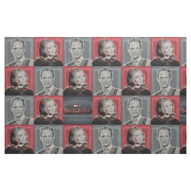 Wanda and Vision Retro Chequered Pattern Fabric (Fat Quarter)