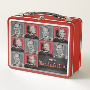 Wanda and Vision Retro Chequered Pattern Metal Lunch Box