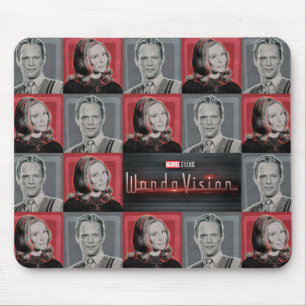 Wanda and Vision Retro Chequered Pattern Mouse Pad