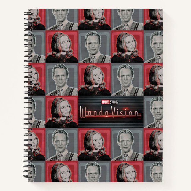 Wanda and Vision Retro Chequered Pattern Notebook (Front)