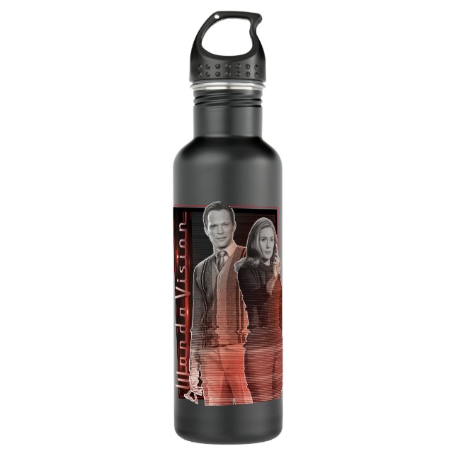 Wanda and Vision Retro Couple 710 Ml Water Bottle (Front)