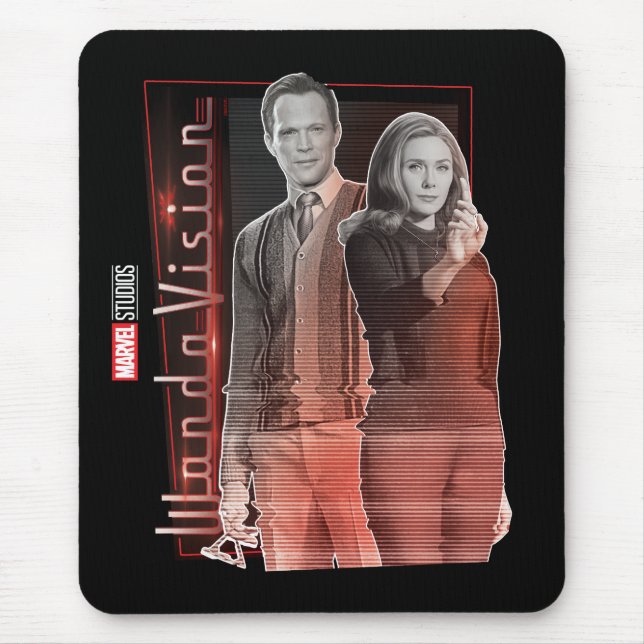 Wanda and Vision Retro Couple Mouse Pad (Front)