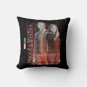 Wanda and Vision Retro Couple Throw Pillow