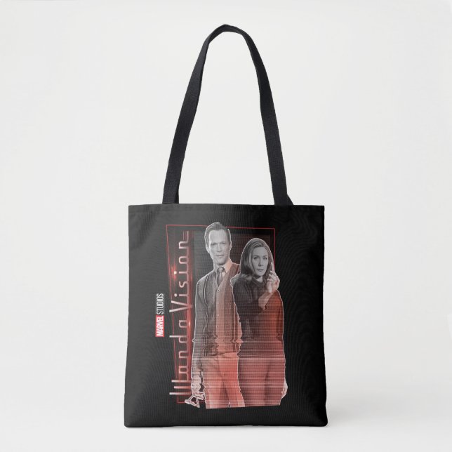 Wanda and Vision Retro Couple Tote Bag (Front)