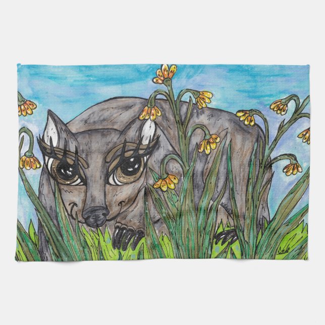 Wanda the Wombat Kitchen Towel (Horizontal)