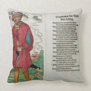 Wandalus, King of the 'Wenden', from 'The Origin o Throw Pillow