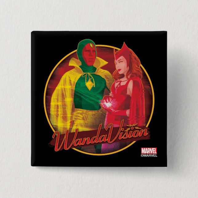 WandaVision Halloween Graphic 2 Inch Square Button (Front)