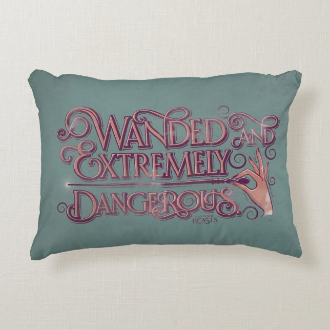 Wanded And Extremely Dangerous Graphic - Pink Accent Pillow (Front)