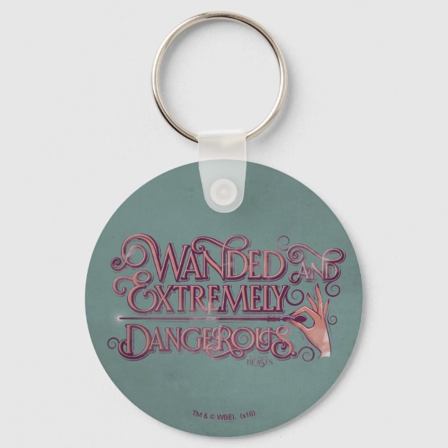 Wanded And Extremely Dangerous Graphic - Pink Keychain (Front)