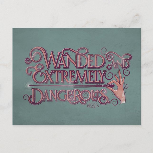 Wanded And Extremely Dangerous Graphic - Pink Postcard (Front)