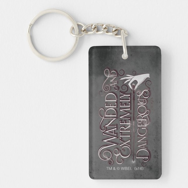 Wanded And Extremely Dangerous Graphic - White Keychain (Front)