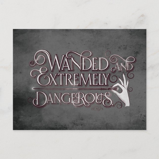 Wanded And Extremely Dangerous Graphic - White Postcard (Front)
