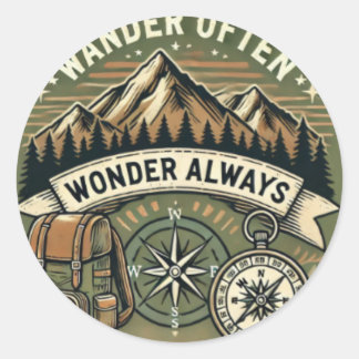 Wander and Wonder Classic Round Sticker
