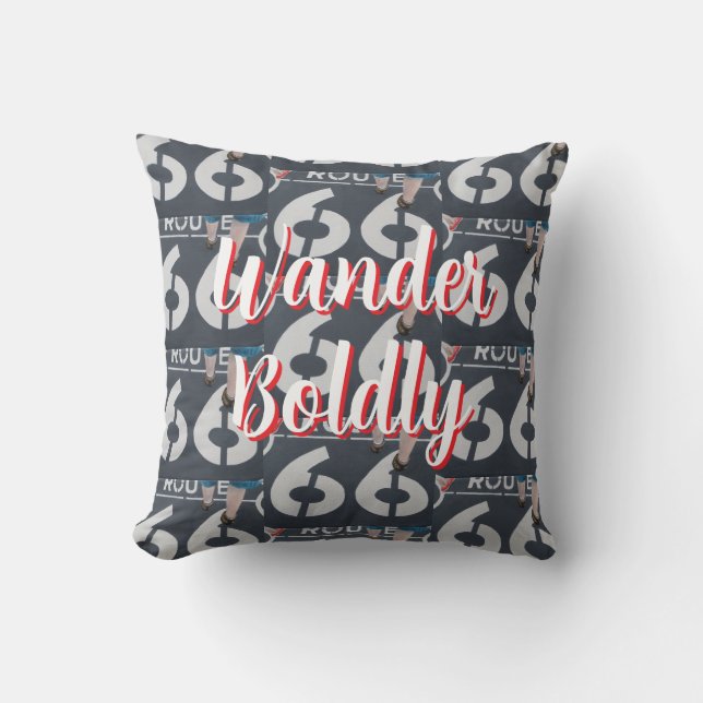 Wander Boldly Throw Pillow (Front)