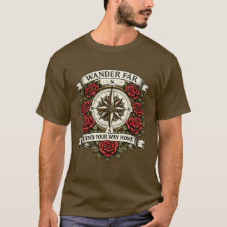 Wander Far Compass Rose Vintage T-Shirt