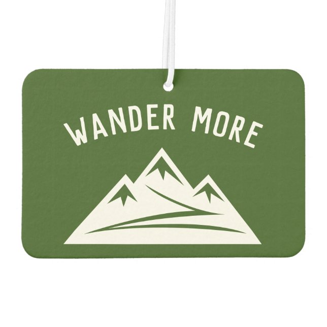 Wander More mountain peak logo car air freshener (Back)