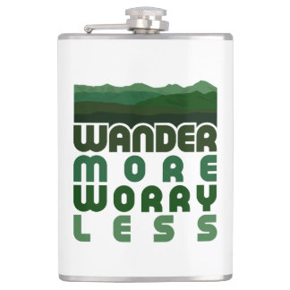 Wander More Worry Less  Hip Flask