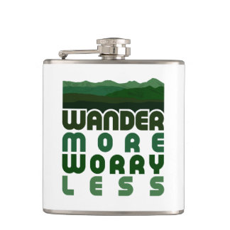 Wander More Worry Less Hip Flask