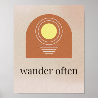 Wander Often Boho Terracotta Sun Arch Art Print