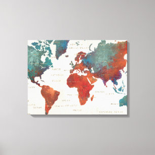 Wander Often, Wander Always Map With Quote Canvas Print