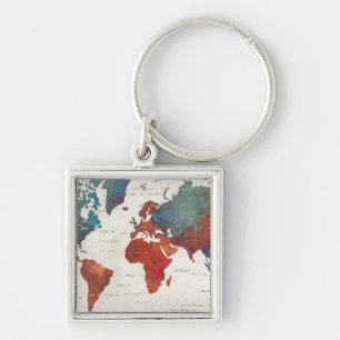 Wander Often, Wander Always Map With Quote Keychain