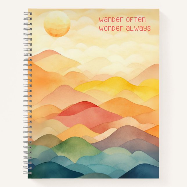 Wander Often Wonder Always Watercolor Notebook (Front)