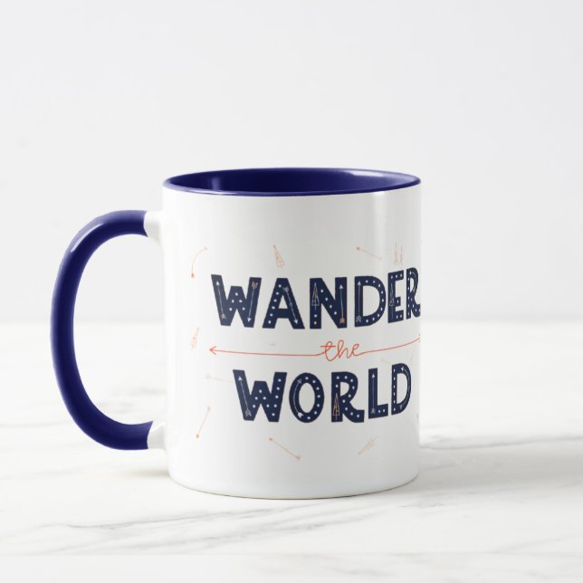 Wander the World - Retro Travel Mug (Left)