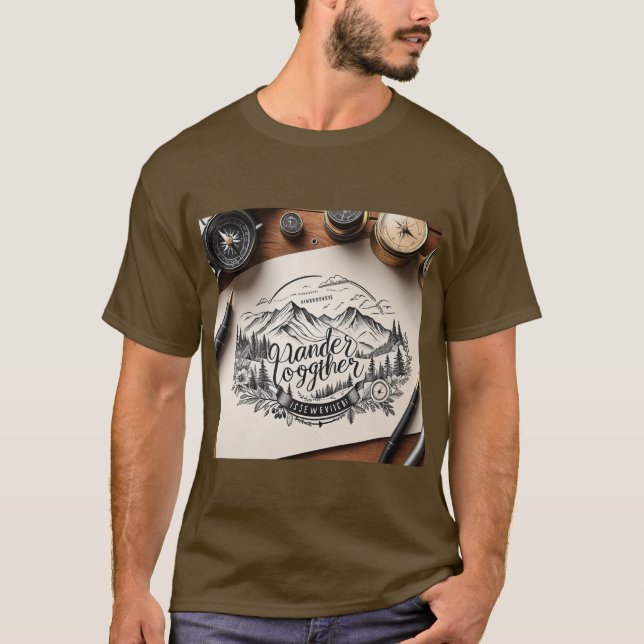 Wander Together Travel Theme  T-Shirt (Front)