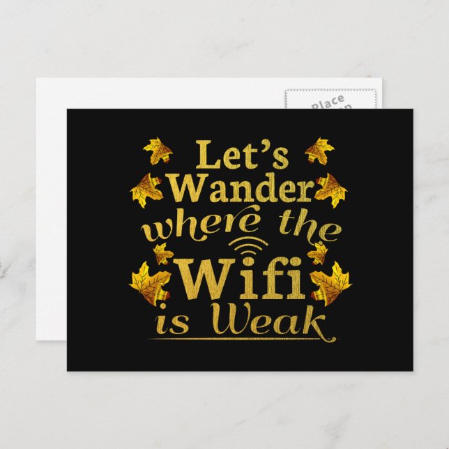 Wander Where Wifi is Weak - Hiking Camping Postcard (Front/Back)