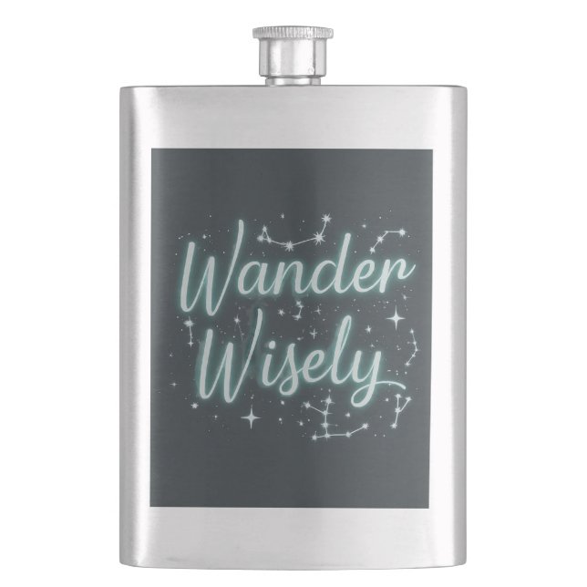 Wander Wisely Hip Flask (Front)