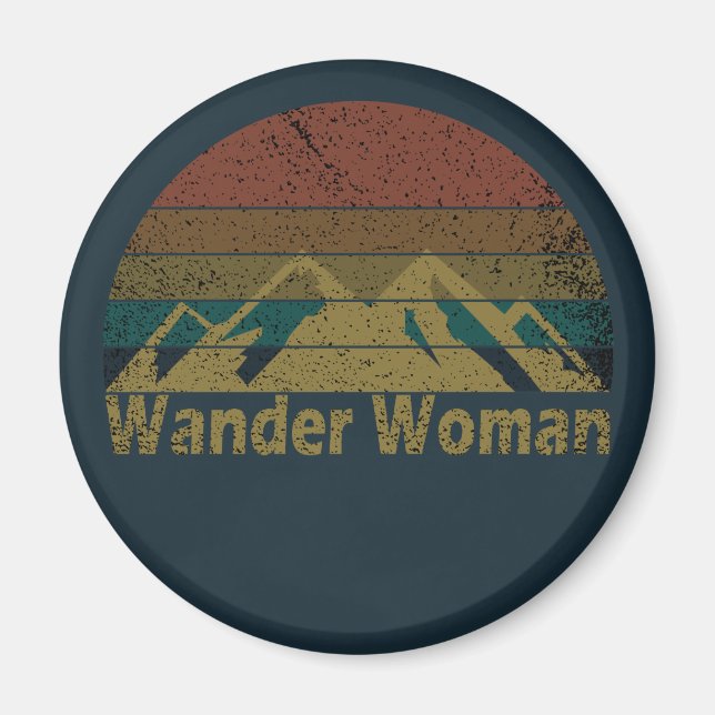 wander woman hiking magnet (Front)