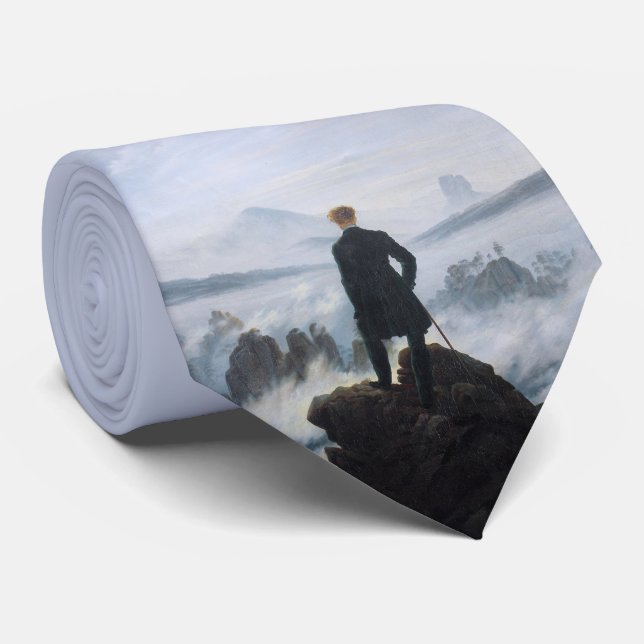 Wanderer Above the Sea of Fog (by C.D. Friedrich) Tie (Rolled)