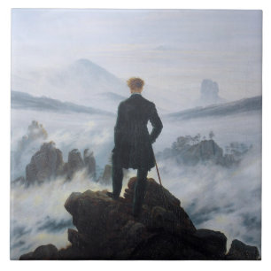 Wanderer Above the Sea of Fog (by C.D. Friedrich) Tile