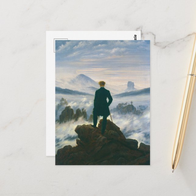 Wanderer above the Sea of Fog by Caspar Friedrich Postcard (Front/Back In Situ)