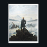 Wanderer above the Sea of Fog, Friedrich Postcard<br><div class="desc">Caspar David Friedrich (5 September 1774 – 7 May 1840) was a 19th-century German Romantic landscape painter,  generally considered the most important German artist of his generation. Quote:Wikipedia</div>