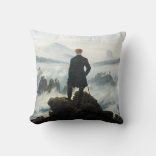 Wanderer above the Sea of Fog, Friedrich Throw Pillow