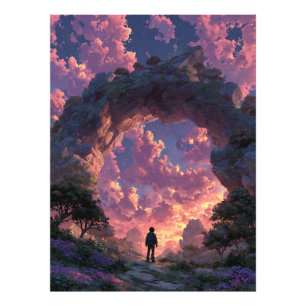 Wanderer at Sunset Arch Fantasy Landscape Photo Print