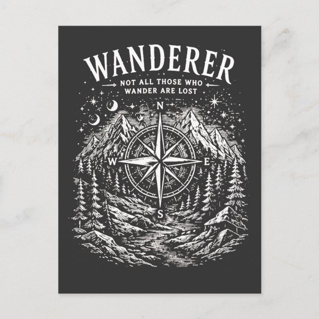 Wanderer – Not All Those Who Wander Are Lost Postcard (Front)